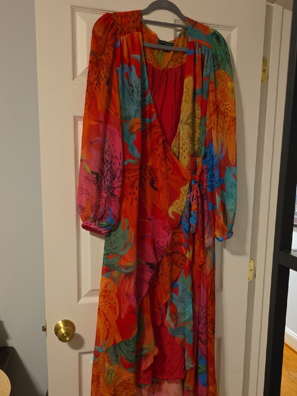 next Vibrant Multi-Color Floral Wrap Dress
